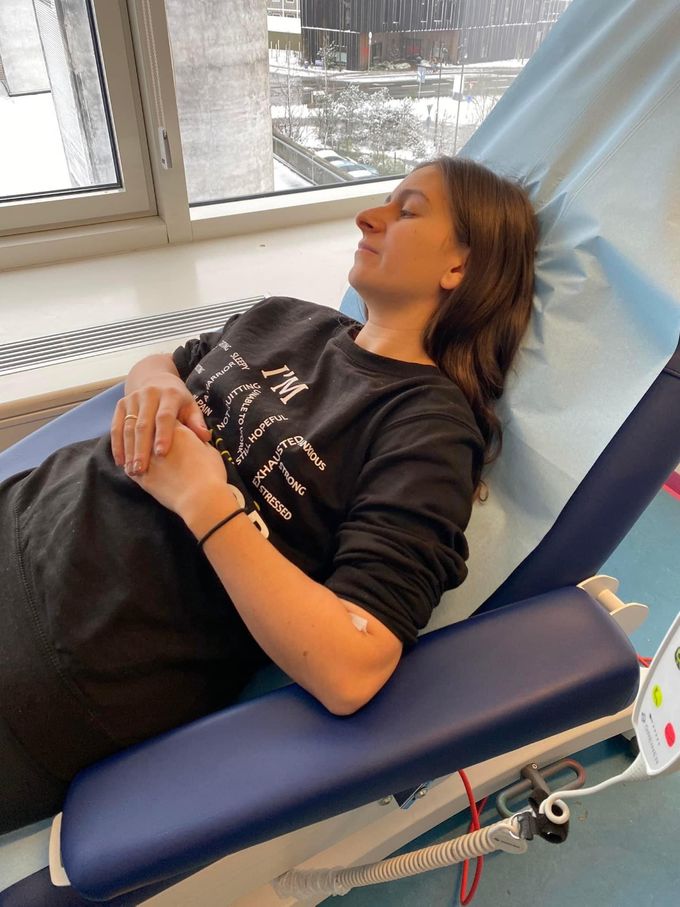 Patricia til blodprøver ifm. CT/PET skanning i dec2021